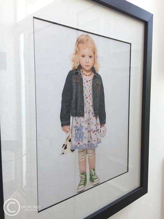 Custom Handmade Frames: Family Portrait Photography solid wood frame studio portrait of little girl www.1portrait.ie 